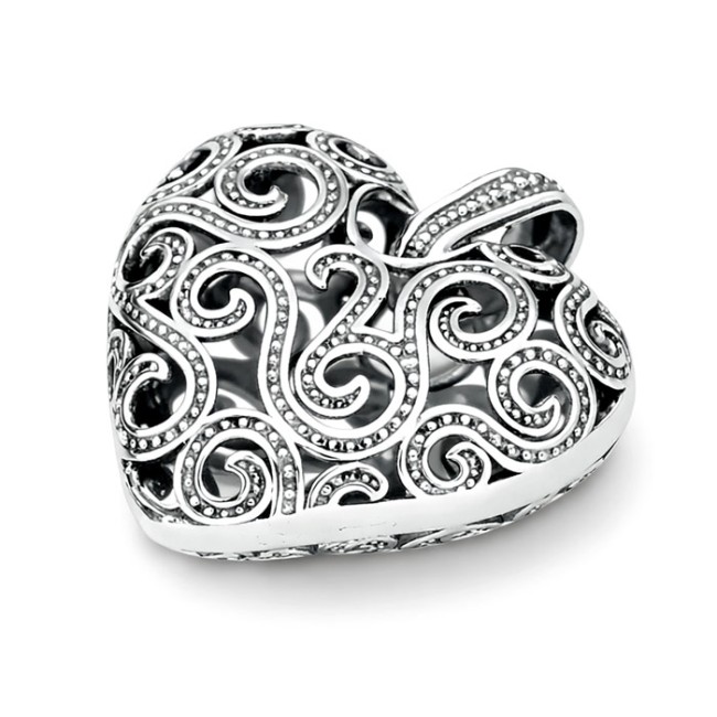 Silver oxidized pendant HEART W 1262