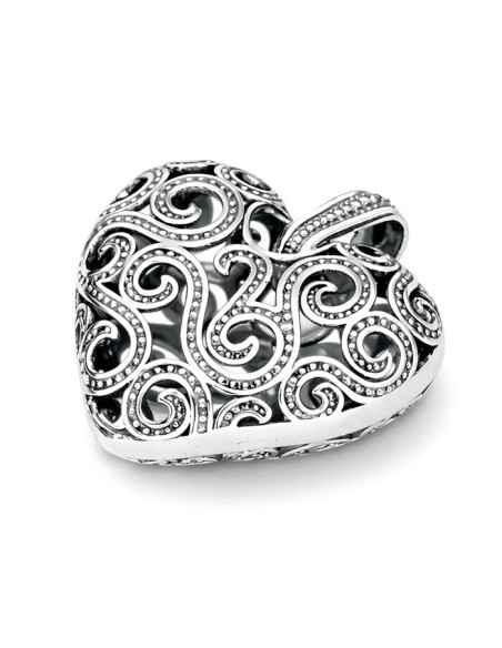 Silver oxidized pendant HEART W 1262