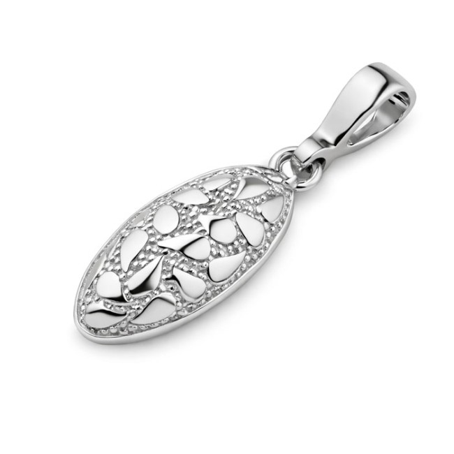 Srebrny rodowany wisiorek płatki w owalu W 1853