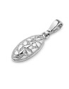 Silver rhodium-plated petal pendant in oval W 1853