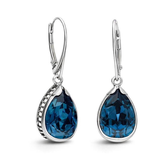 K 1595 Polcarat Design Silver Crystal Earrings