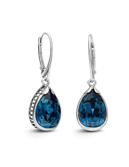 K 1595 Polcarat Design Silver Crystal Earrings