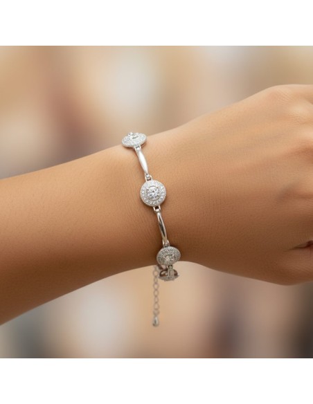 Silver rhodium-plated bracelet with cubic zirconia L 1889