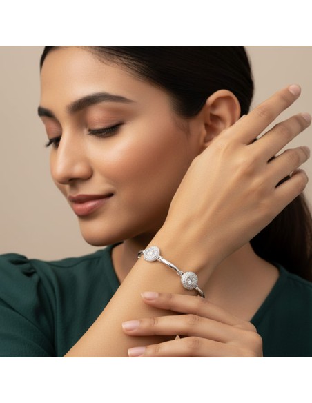 Silver rhodium-plated bracelet with cubic zirconia L 1889