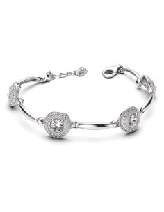 Silver rhodium-plated bracelet with cubic zirconia L 1889