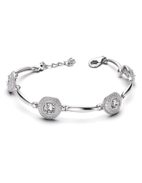 Silver rhodium-plated bracelet with cubic zirconia L 1889