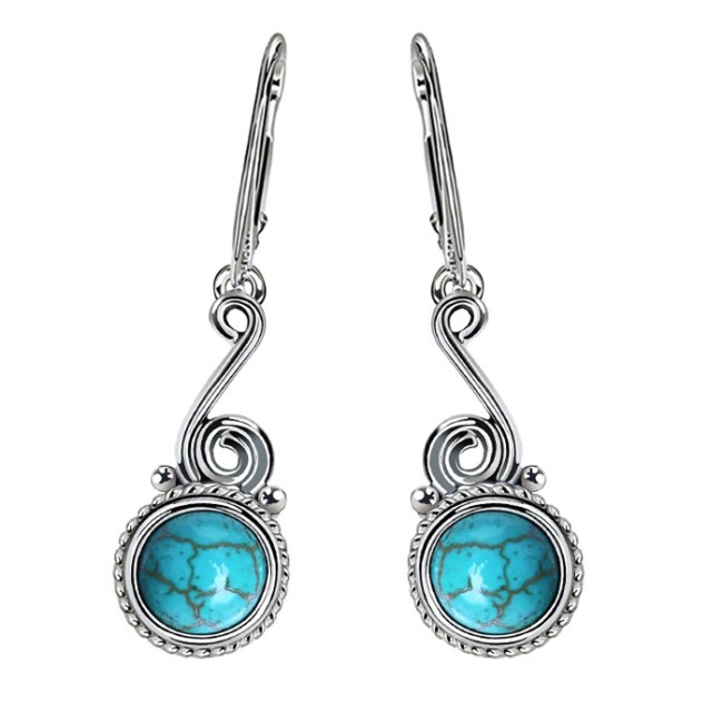Silver earrings with turquoise K 2154 Turquoise