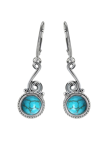 Silver earrings with turquoise K 2154 Turquoise