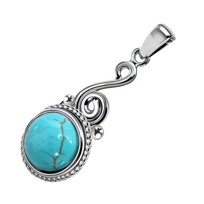 wisiorek srebrny z turkusami