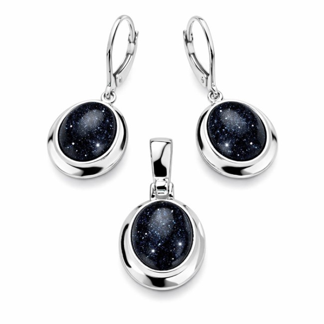 Silver set with Cairo night stone KPL 585