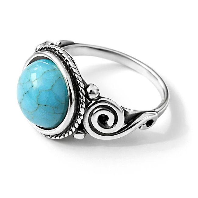 Sterling silver ring with turquoise PK 2154 | Polcarat Design