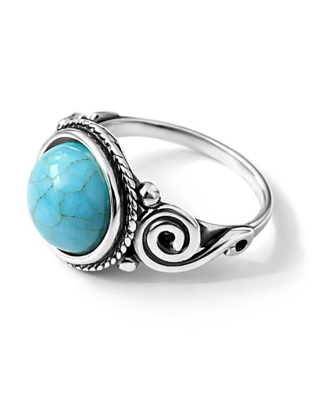 Pierścionek srebrny z turkusem PK 2154 Turkus|Polcaratdesign.pl Biżuteria