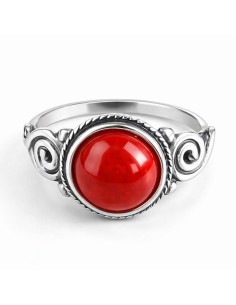 Sterling silver ring with reconstituted coral PK 2154 2