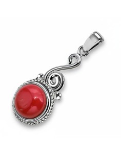 Sterling silver pendant with coral W 2154 | Polcarat Design