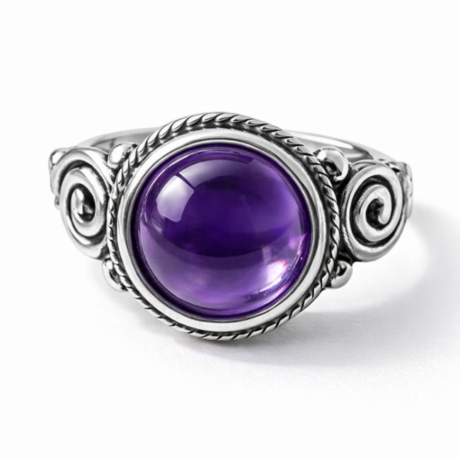 Sterling silver ring with amethyst PK 2154 | Polcarat Design