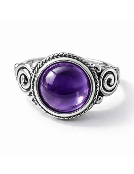 Pierścionek srebrny z ametystem PK 2154|Polcaratdesign.pl Biżuteria