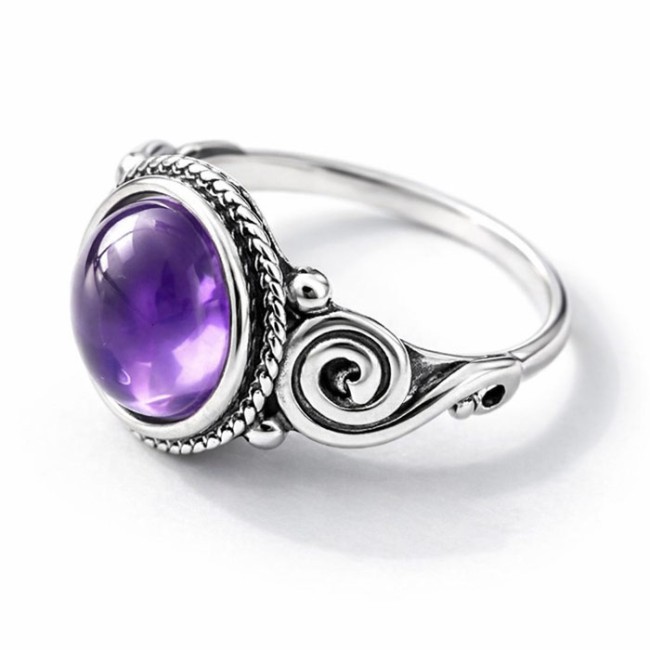 Pierścionek srebrny z ametystem PK 2154|Polcaratdesign.pl Biżuteria