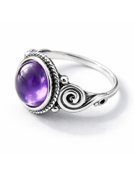 Sterling silver ring with amethyst PK 2154 | Polcarat Design