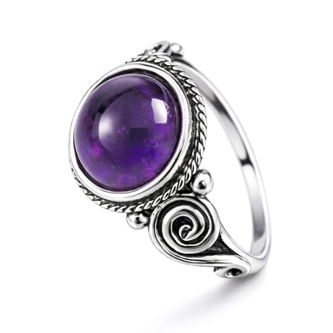 Sterling silver ring with amethyst PK 2154 | Polcarat Design