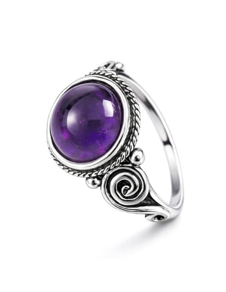 Sterling silver ring with amethyst PK 2154 | Polcarat Design