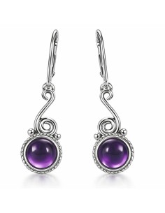 Sterling silver earrings with amethyst K 2154 | Polcarat Design