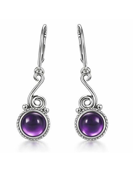 Sterling silver earrings with amethyst K 2154 | Polcarat Design