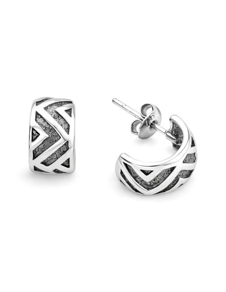 Silver stud earrings rounded triangles KST 1193