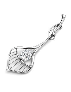 Silver brooch with zircons B 132