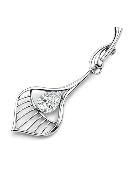 Broszka srebrna z cyrkonią