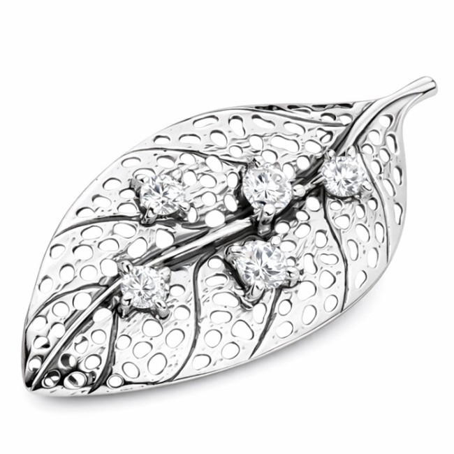 Silver brooch with cubic zirconia B 130