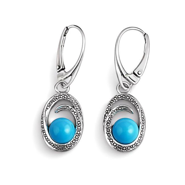 Silver turquoise earrings K 1561