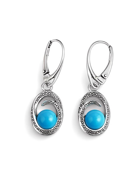 Silver turquoise earrings K 1561