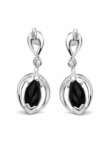 Silver earrings 599 Onyx