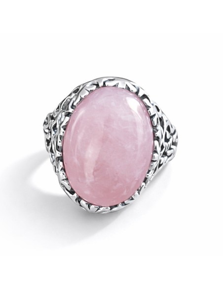 Sterling silver ring with rose quartz PK 441 | Polcarat Design