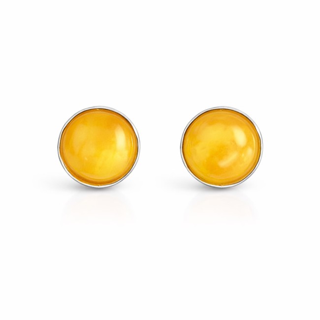 Silver earrings with amber KA 038