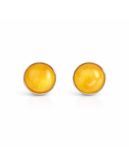 Silver earrings with amber KA 038