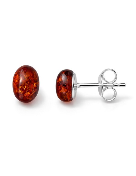 Silver earrings with amber KA 039 Polcarat Design