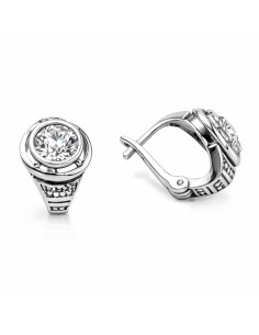 Silver Oxidized Earrings with K3 1882 Polcarat Design Crystal