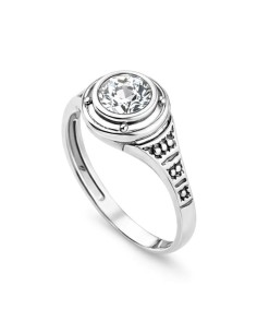 Silver oxidized ring with Swarovski crystal PK 1882