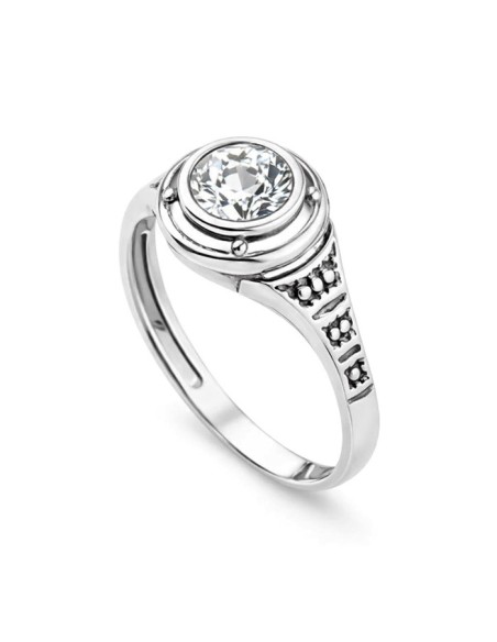 Silver oxidized ring with Swarovski crystal PK 1882