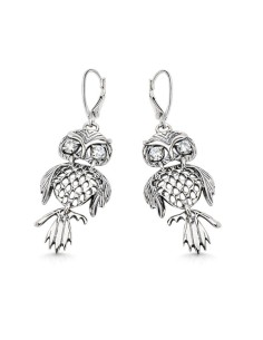 Srebrne kolczyki z cyrkoniami SOWA K 1166