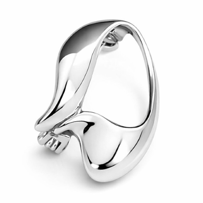 Minimalist sterling silver brooch without stones B 21