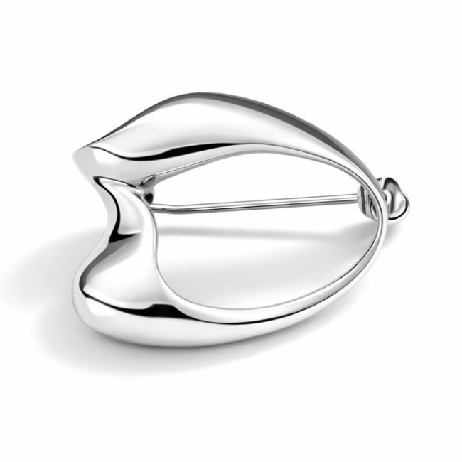 Minimalist sterling silver brooch without stones B 21