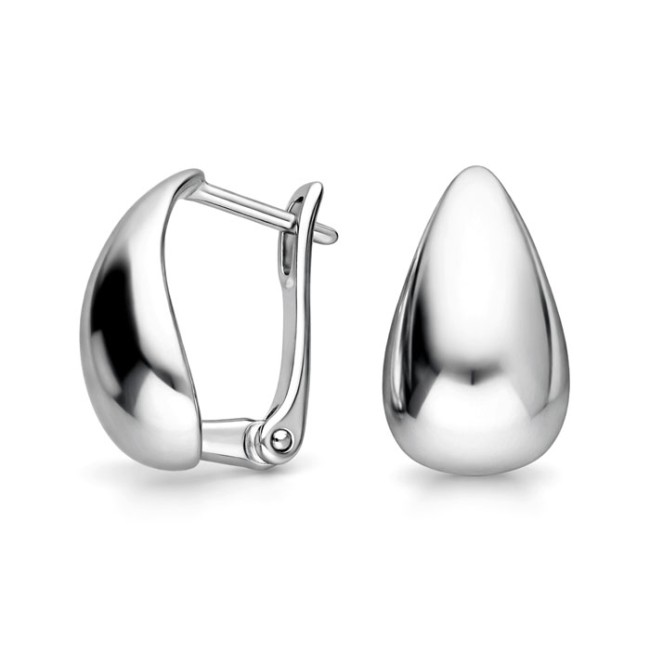 Minimalist sterling silver drop earrings K3 256 | Polcarat Design