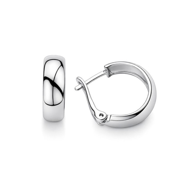 Classic sterling silver half-hoop earrings K3 1161 | Polcarat Design