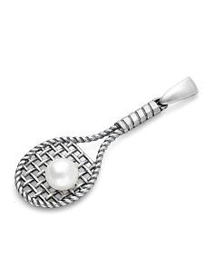 Silver pendant with pearl TENNIS RACKET W 1991