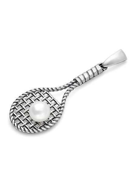 Silver pendant with pearl TENNIS RACKET W 1991
