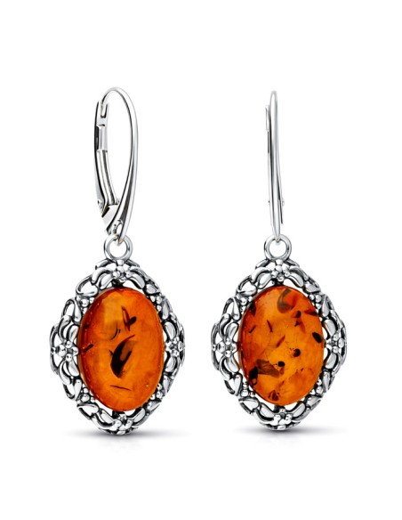 Silver earrings with amber K 1979