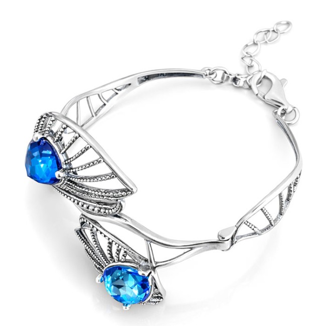 Silver bracelet with crystals L 2121 - Polcarat Design