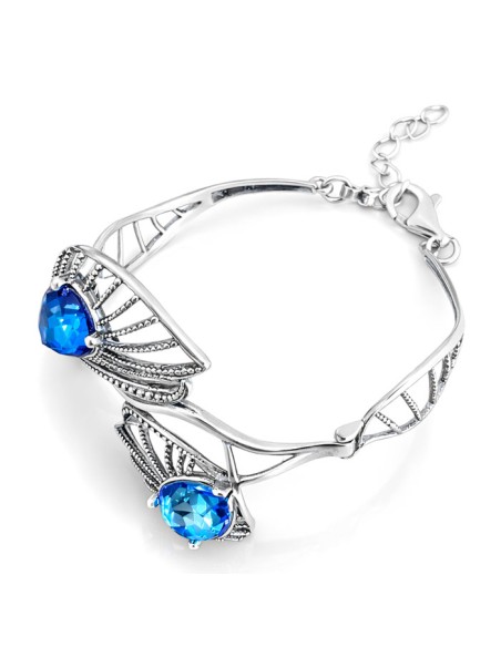 Silver bracelet with crystals L 2121 - Polcarat Design